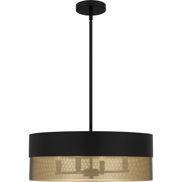 Quoizel QP6740MBK Four Light Pendant, Matte Black