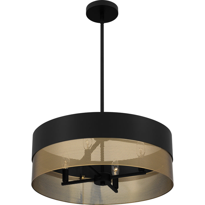Quoizel QP6740MBK Four Light Pendant, Matte Black