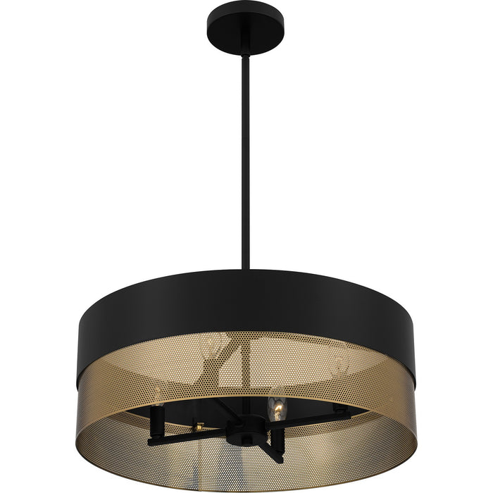 Quoizel QP6740MBK Four Light Pendant, Matte Black