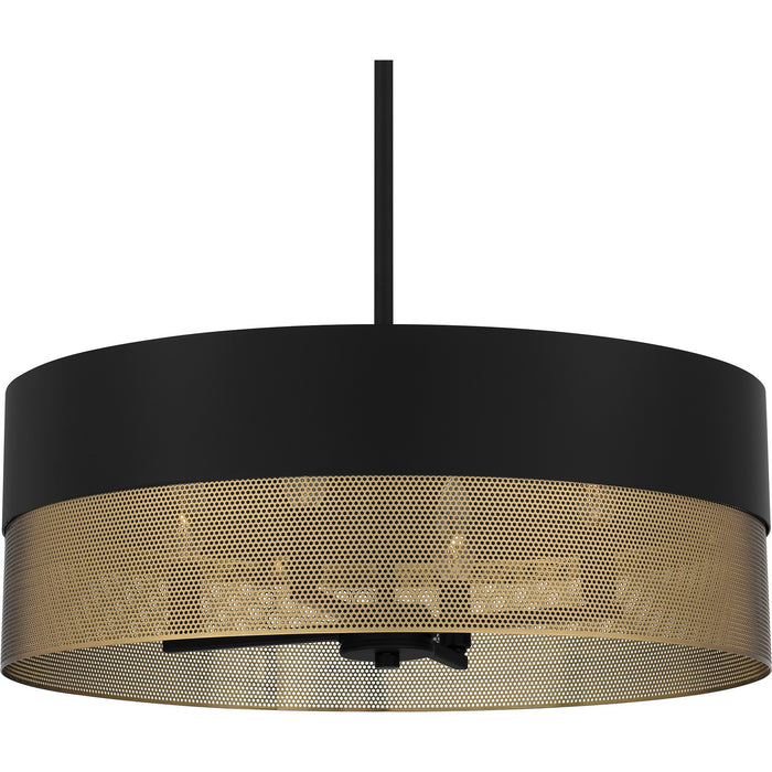 Quoizel QP6740MBK Four Light Pendant, Matte Black