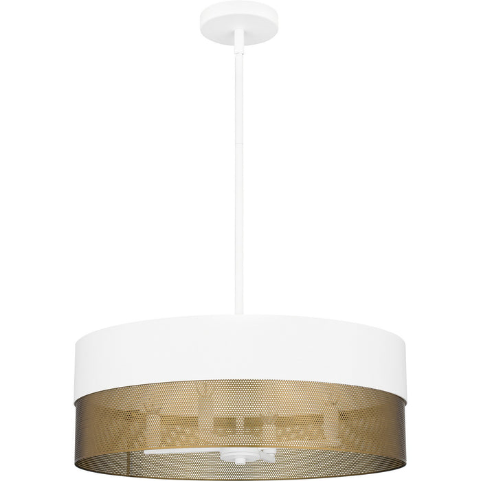 Quoizel QP6740W Four Light Pendant, Matte White