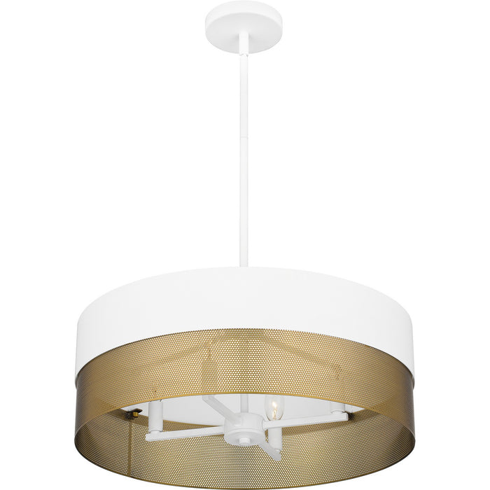 Quoizel QP6740W Four Light Pendant, Matte White