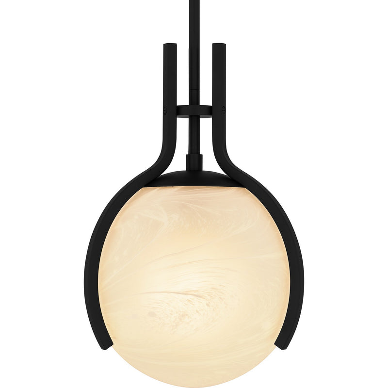 Quoizel QP6741MBK One Light Pendant, Matte Black