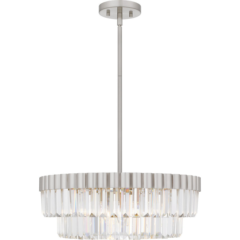 Quoizel QP6742BN Four Light Pendant, Brushed Nickel