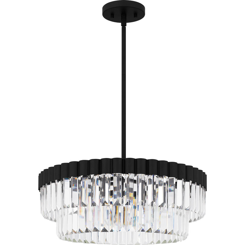 Quoizel QP6742MBK Four Light Pendant, Matte Black