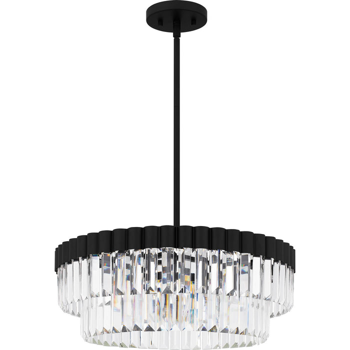 Quoizel QP6742MBK Four Light Pendant, Matte Black