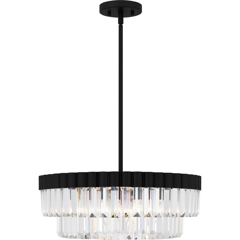 Quoizel QP6742MBK Four Light Pendant, Matte Black