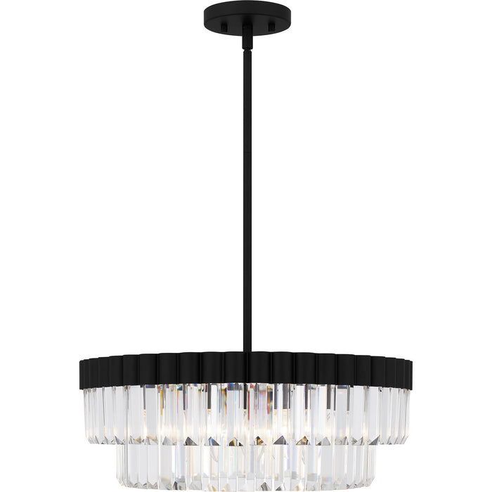 Quoizel QP6742MBK Four Light Pendant, Matte Black