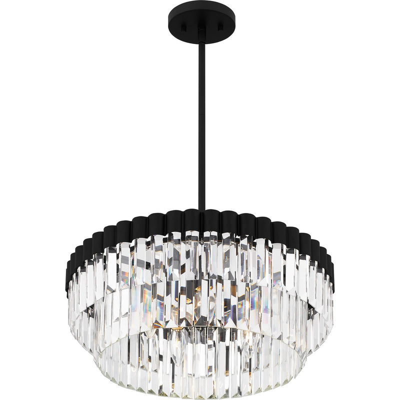 Quoizel QP6742MBK Four Light Pendant, Matte Black