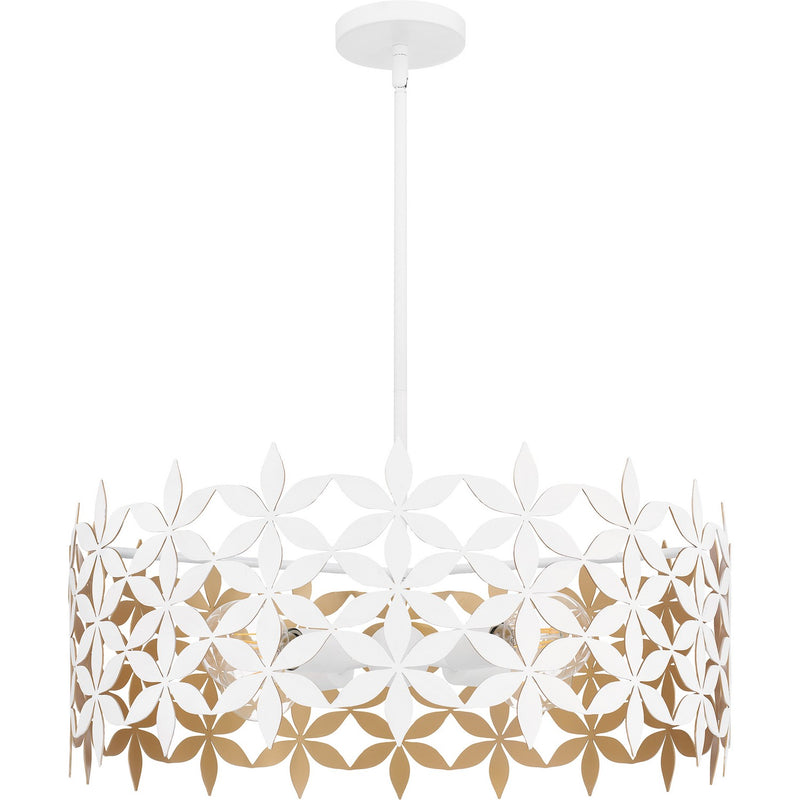Quoizel QP6746W Four Light Pendant, Matte White