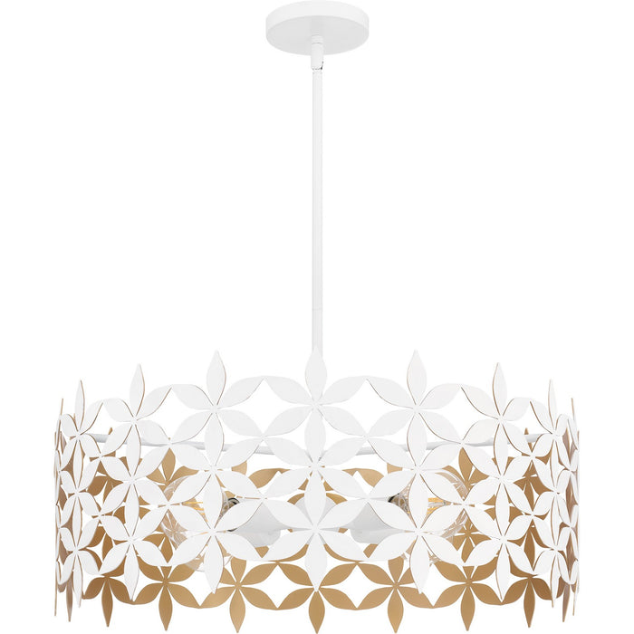 Quoizel QP6746W Four Light Pendant, Matte White