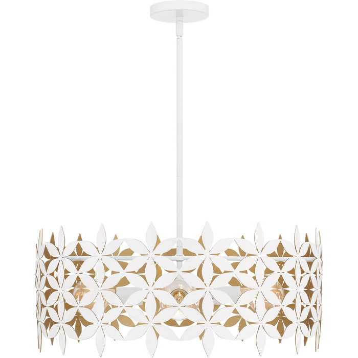 Quoizel QP6746W Four Light Pendant, Matte White