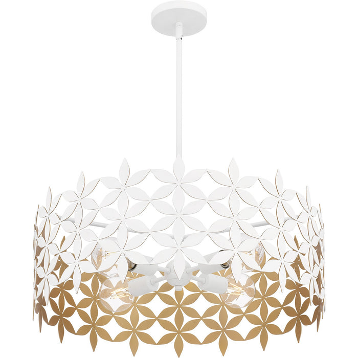 Quoizel QP6746W Four Light Pendant, Matte White