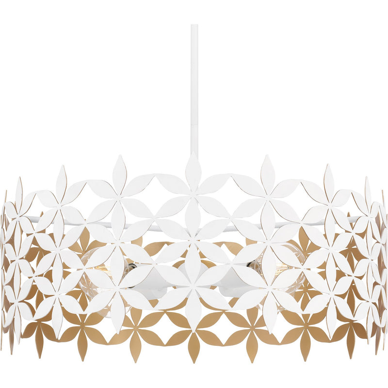 Quoizel QP6746W Four Light Pendant, Matte White