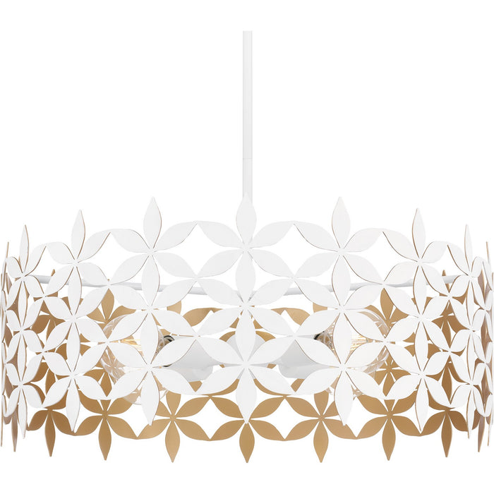 Quoizel QP6746W Four Light Pendant, Matte White