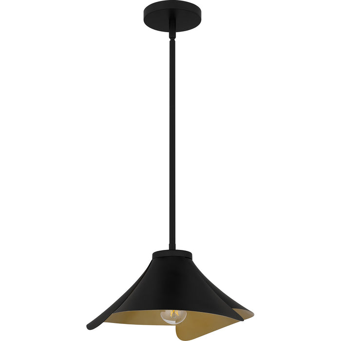 Quoizel QP6747MBK One Light Pendant, Matte Black