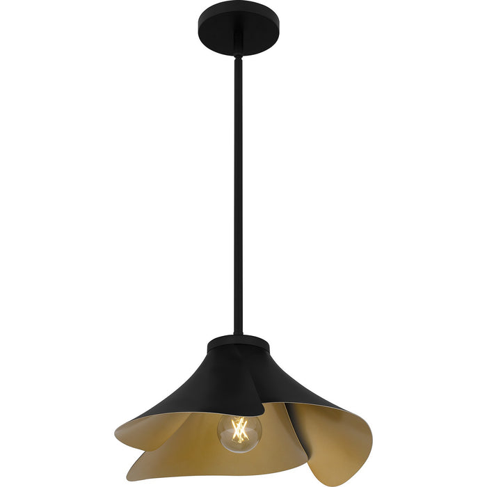 Quoizel QP6747MBK One Light Pendant, Matte Black