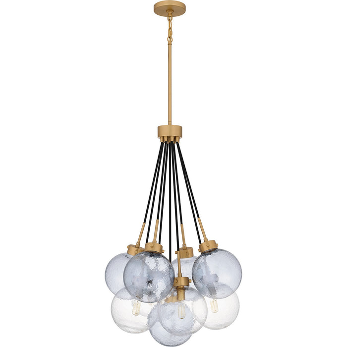Quoizel QP6749BWS Four Light Pendant, Brushed Weathered Brass