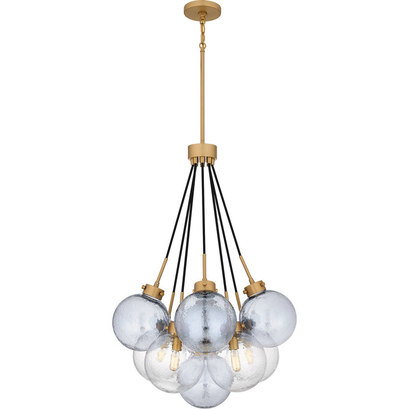 Quoizel QP6749BWS Four Light Pendant, Brushed Weathered Brass