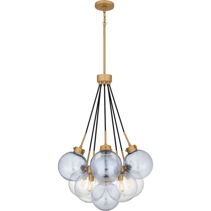 Quoizel QP6749BWS Four Light Pendant, Brushed Weathered Brass