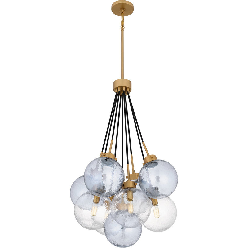 Quoizel QP6749BWS Four Light Pendant, Brushed Weathered Brass