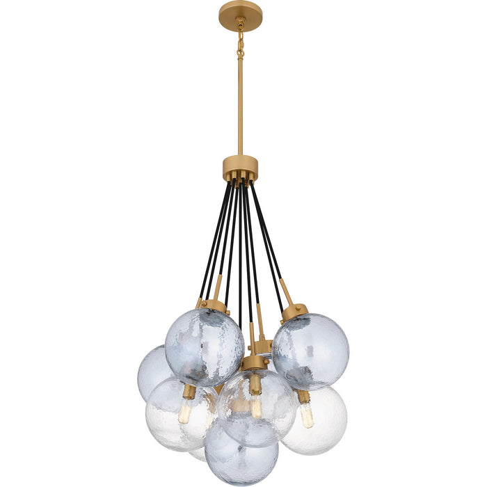 Quoizel QP6749BWS Four Light Pendant, Brushed Weathered Brass