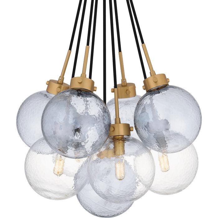 Quoizel QP6749BWS Four Light Pendant, Brushed Weathered Brass