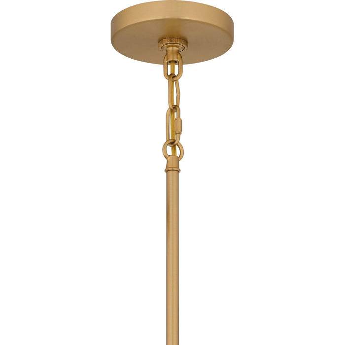 Quoizel QP6749BWS Four Light Pendant, Brushed Weathered Brass