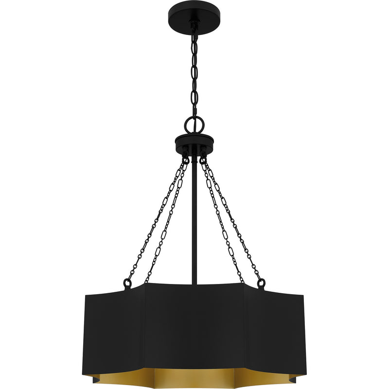 Quoizel QP6755MBK Four Light Pendant, Matte Black