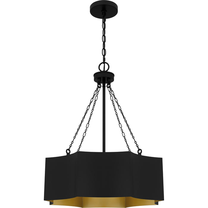 Quoizel QP6755MBK Four Light Pendant, Matte Black