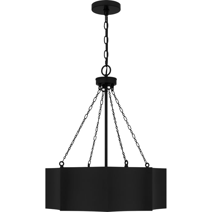Quoizel QP6755MBK Four Light Pendant, Matte Black