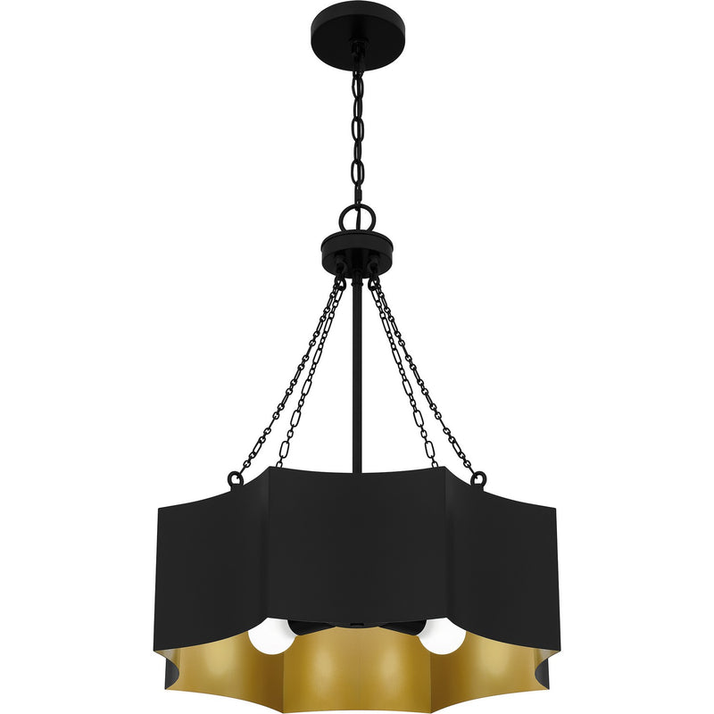 Quoizel QP6755MBK Four Light Pendant, Matte Black