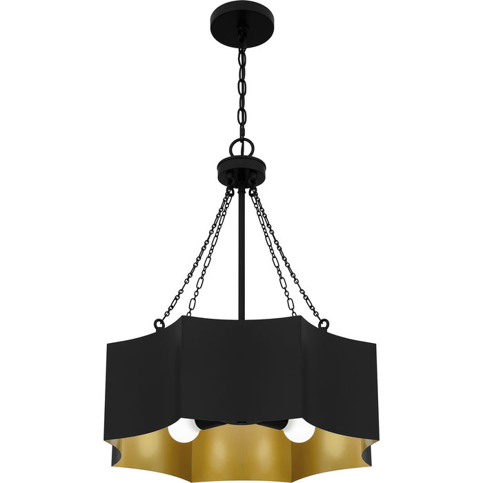 Quoizel QP6755MBK Four Light Pendant, Matte Black