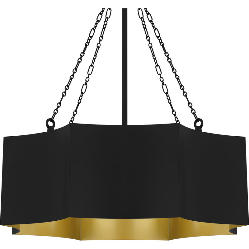 Quoizel QP6755MBK Four Light Pendant, Matte Black