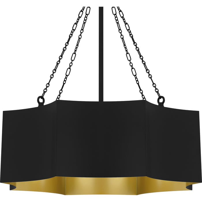 Quoizel QP6755MBK Four Light Pendant, Matte Black