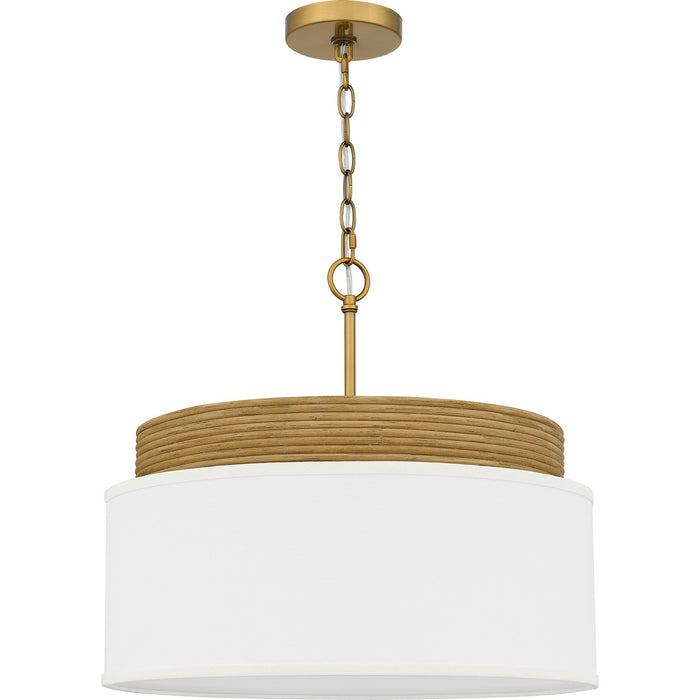 Quoizel QP6757BRG Four Light Pendant, Brushed Gold