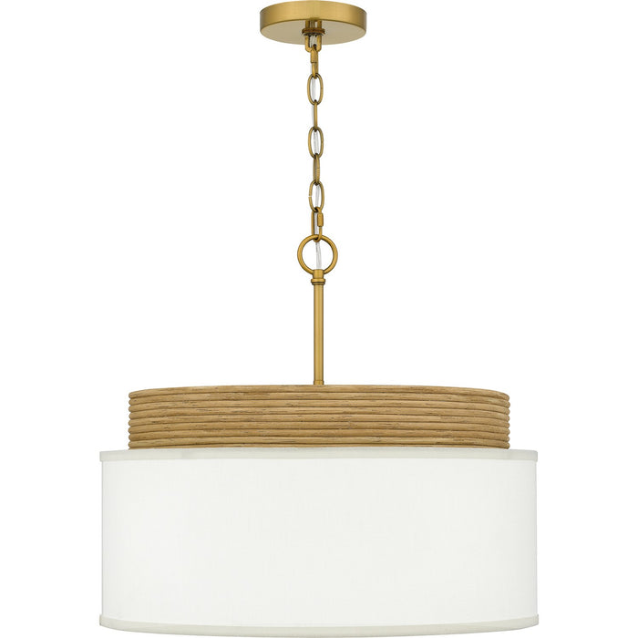 Quoizel QP6757BRG Four Light Pendant, Brushed Gold