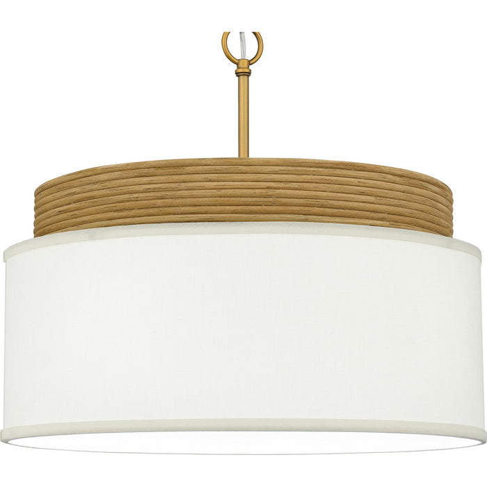 Quoizel QP6757BRG Four Light Pendant, Brushed Gold