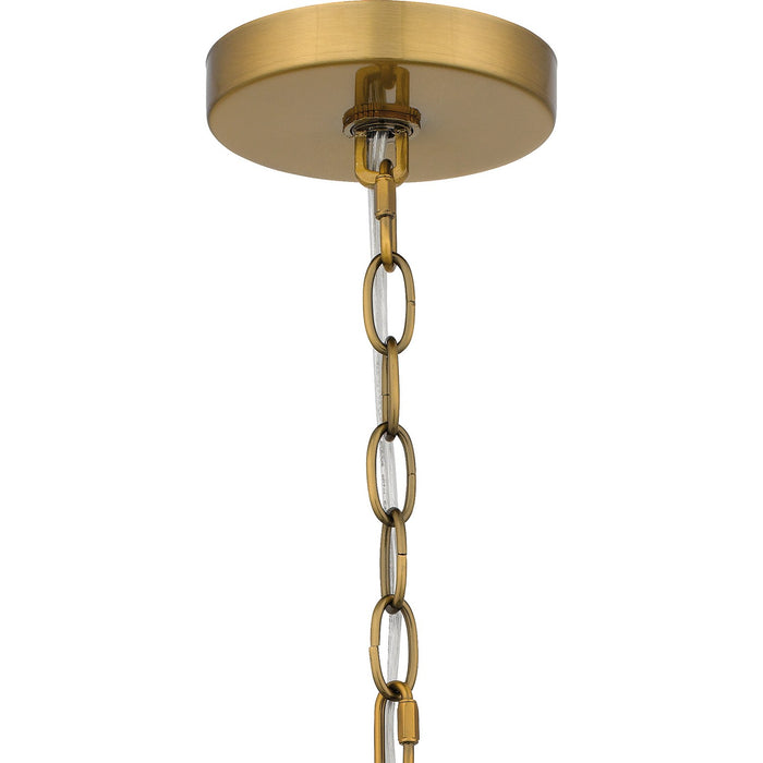 Quoizel QP6757BRG Four Light Pendant, Brushed Gold