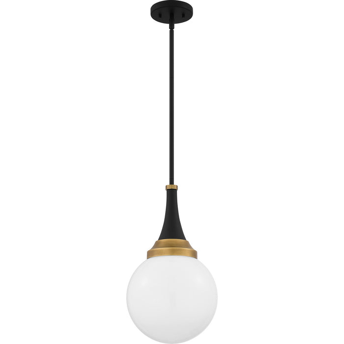 Quoizel QP6758MBK One Light Pendant, Matte Black