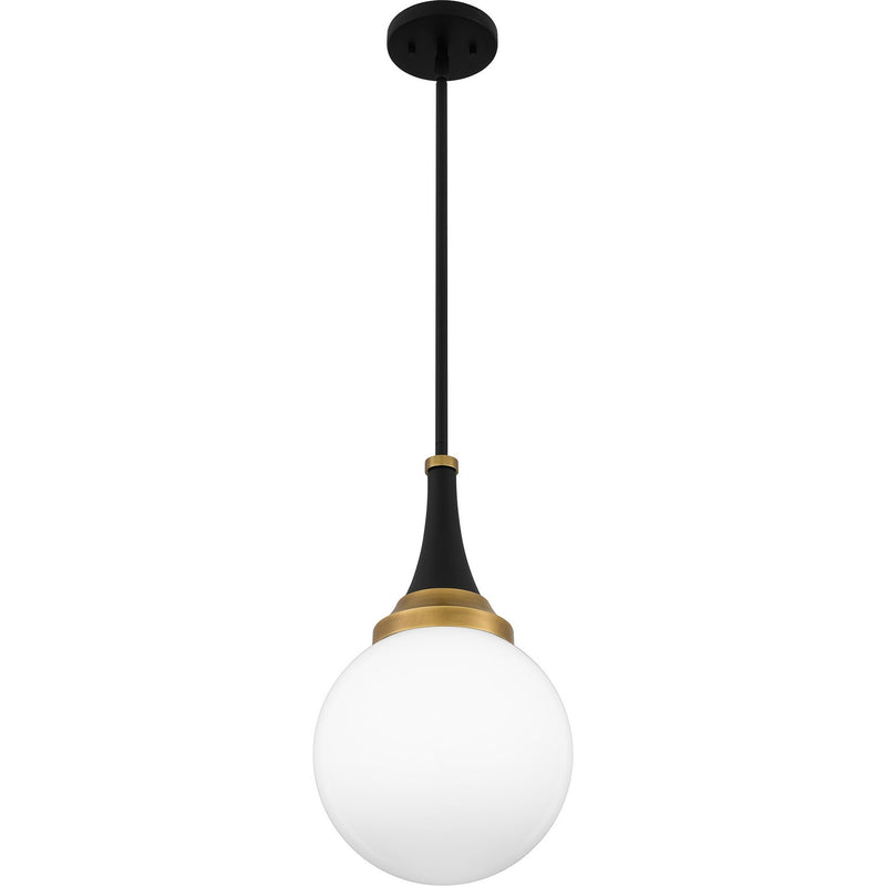 Quoizel QP6758MBK One Light Pendant, Matte Black