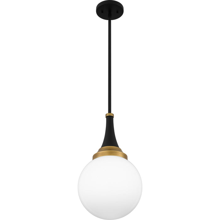 Quoizel QP6758MBK One Light Pendant, Matte Black
