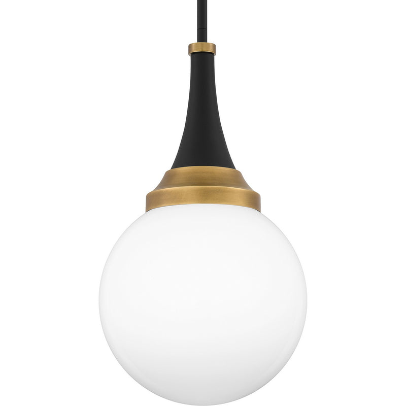 Quoizel QP6758MBK One Light Pendant, Matte Black