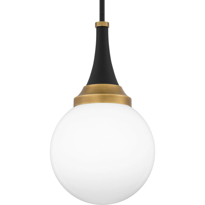 Quoizel QP6758MBK One Light Pendant, Matte Black