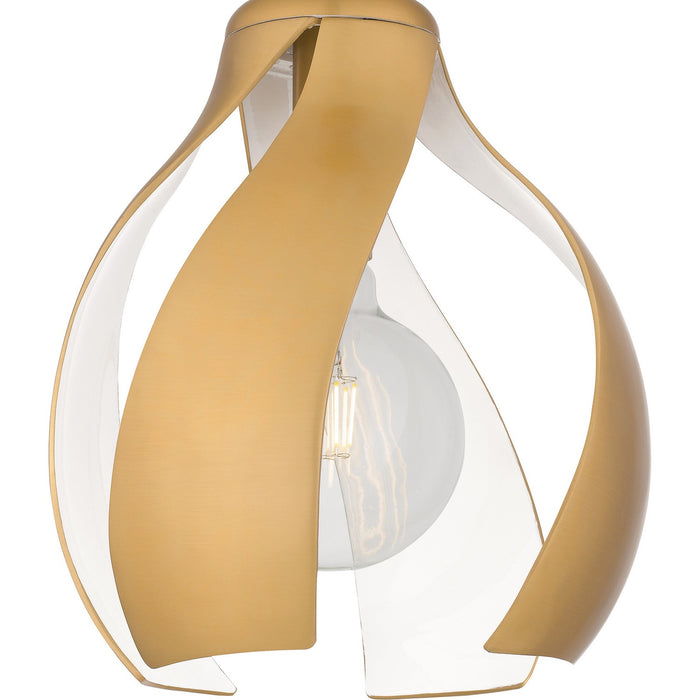 Quoizel QSF6739BWS One Light Semi Flush Mount, Brushed Weathered Brass