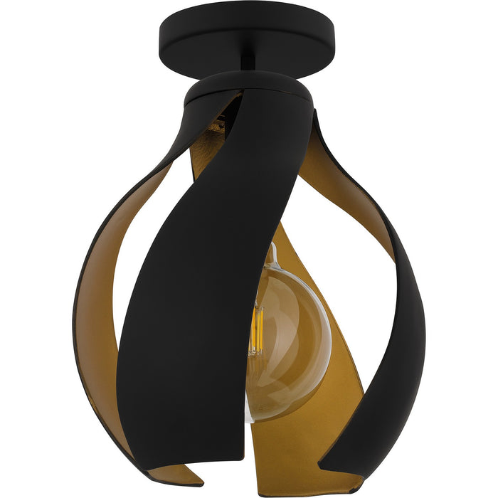 Quoizel QSF6739MBK One Light Semi Flush Mount, Matte Black