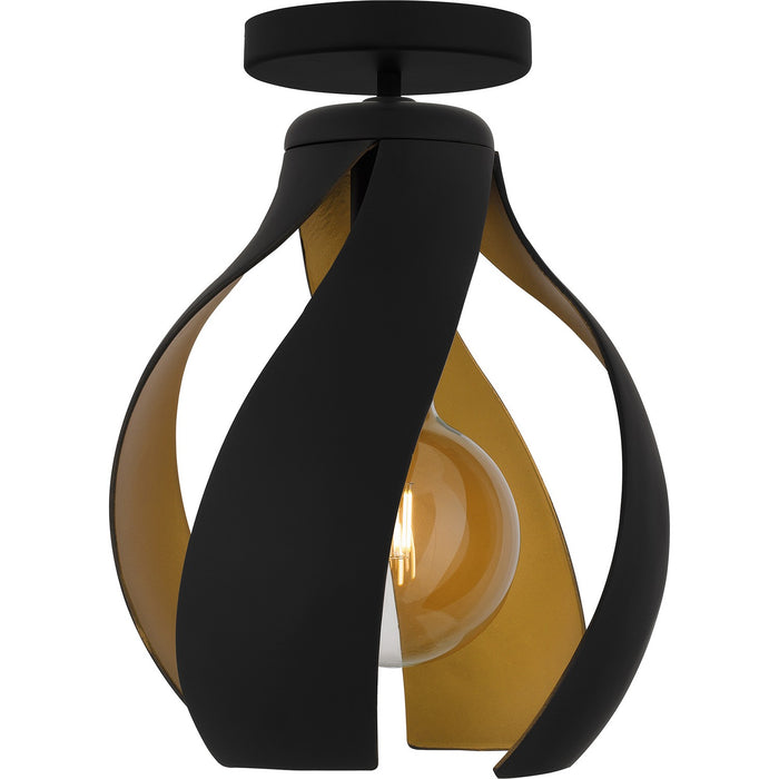Quoizel QSF6739MBK One Light Semi Flush Mount, Matte Black