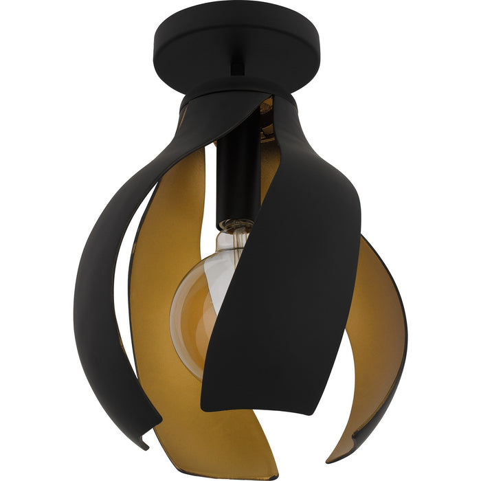 Quoizel QSF6739MBK One Light Semi Flush Mount, Matte Black