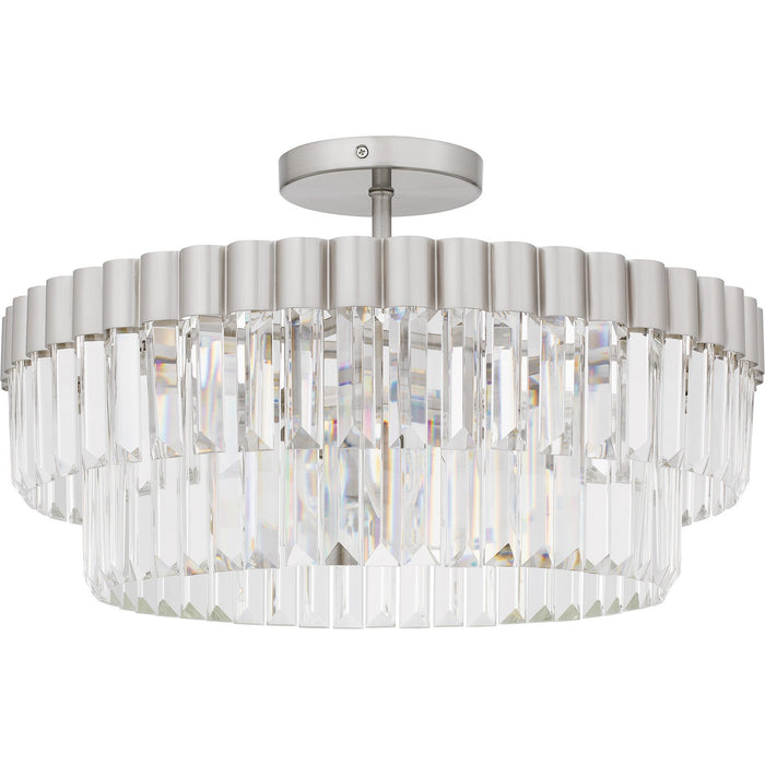 Quoizel QSF6742BN Four Light Semi Flush Mount, Brushed Nickel