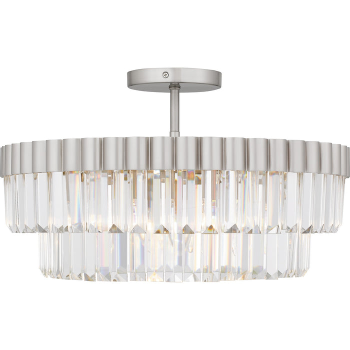 Quoizel QSF6742BN Four Light Semi Flush Mount, Brushed Nickel